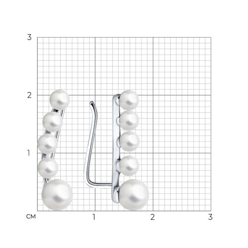 Серьги из серебра с синтетическим жемчугом из серебро — вид 4