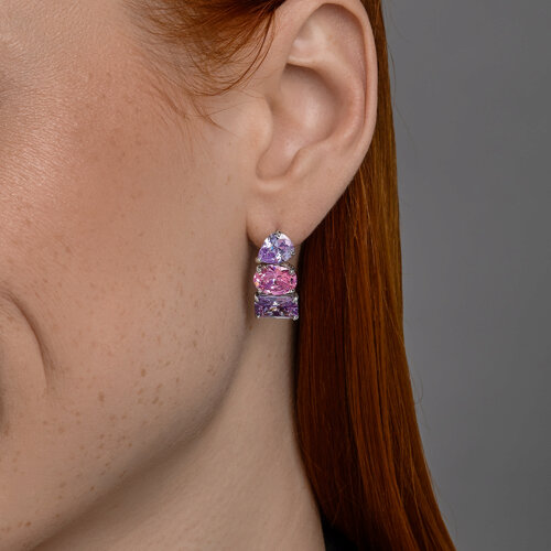 Серьги из серебра с фианитами из серебро — вид 3