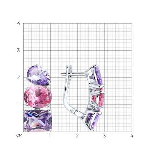 Серьги из серебра с фианитами из серебро — вид 4