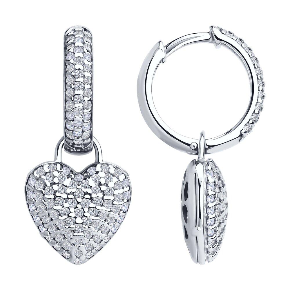 Серьги из серебра с фианитами - видео на модели