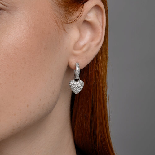 Серьги из серебра с фианитами из серебро — вид 3