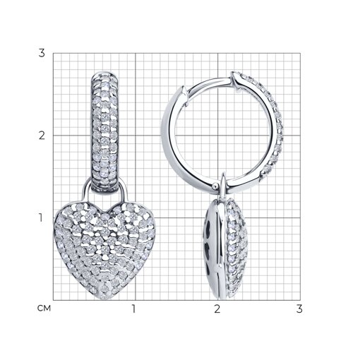 Серьги из серебра с фианитами из серебро — вид 4