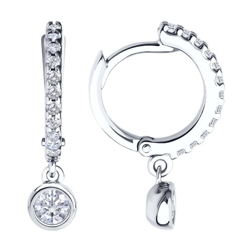 Серьги из серебра с фианитами - видео