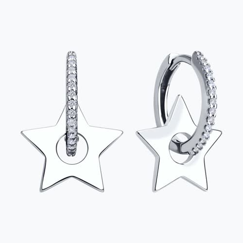 Серьги из серебра с фианитами из серебро — вид 2