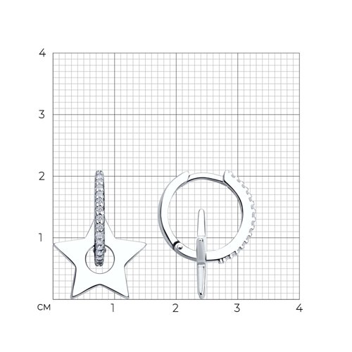 Серьги из серебра с фианитами из серебро — вид 4