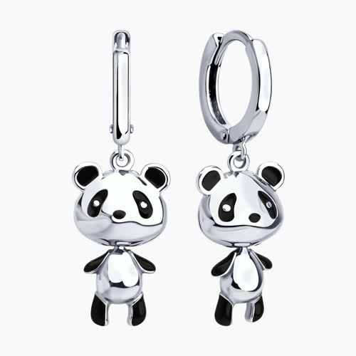 Серьги из серебра с эмалью из серебро — вид 2