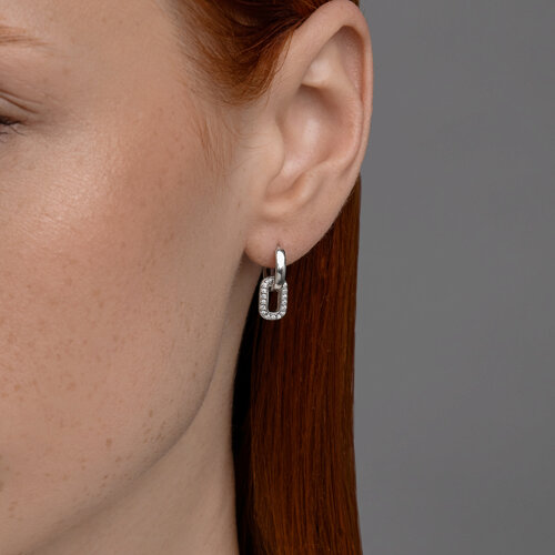 Серьги из серебра с фианитами из серебро — вид 3