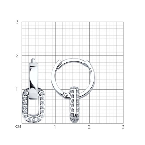 Серьги из серебра с фианитами из серебро — вид 4