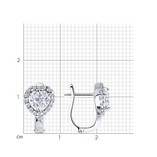 Серьги из серебра с фианитами из серебро — вид 4