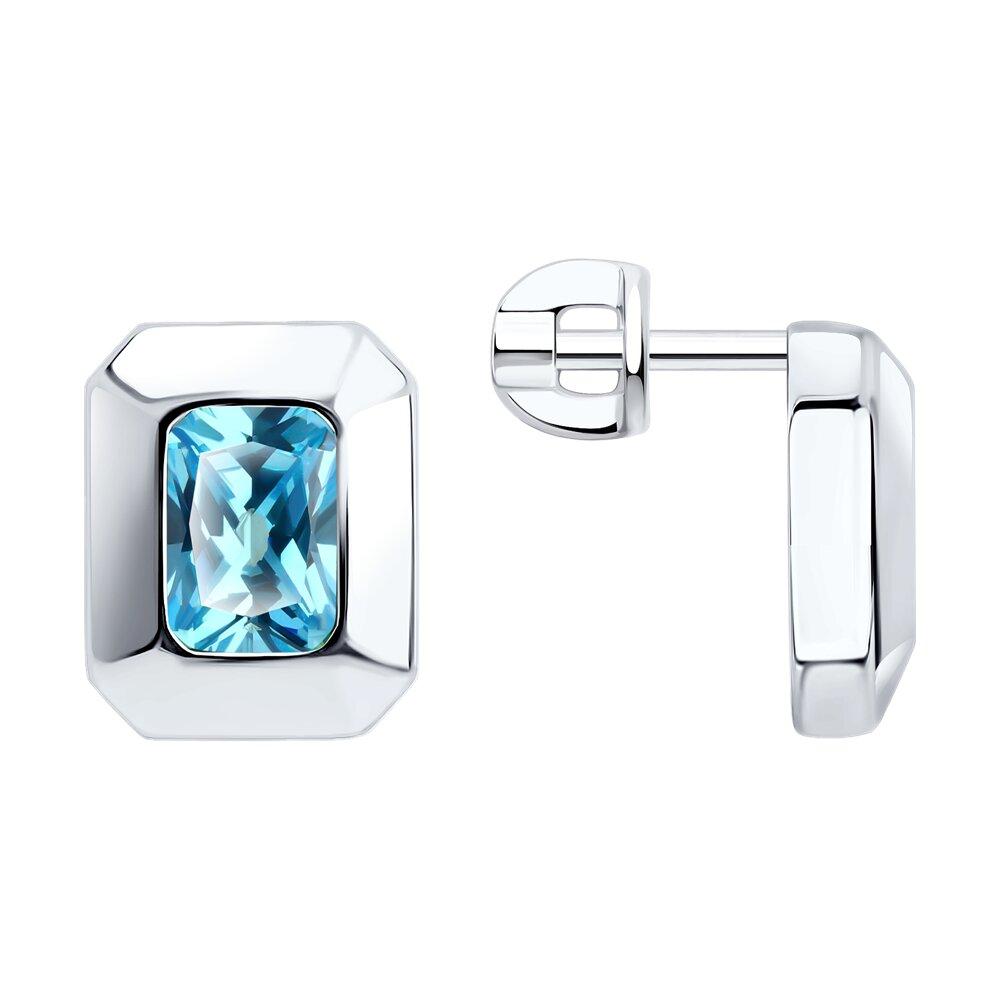 Серьги из серебра с фианитами - видео на модели