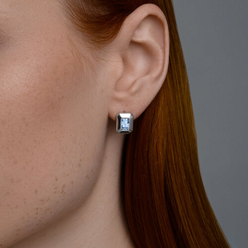 Серьги из серебра с фианитами из серебро — вид 3