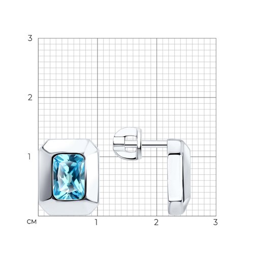 Серьги из серебра с фианитами из серебро — вид 4