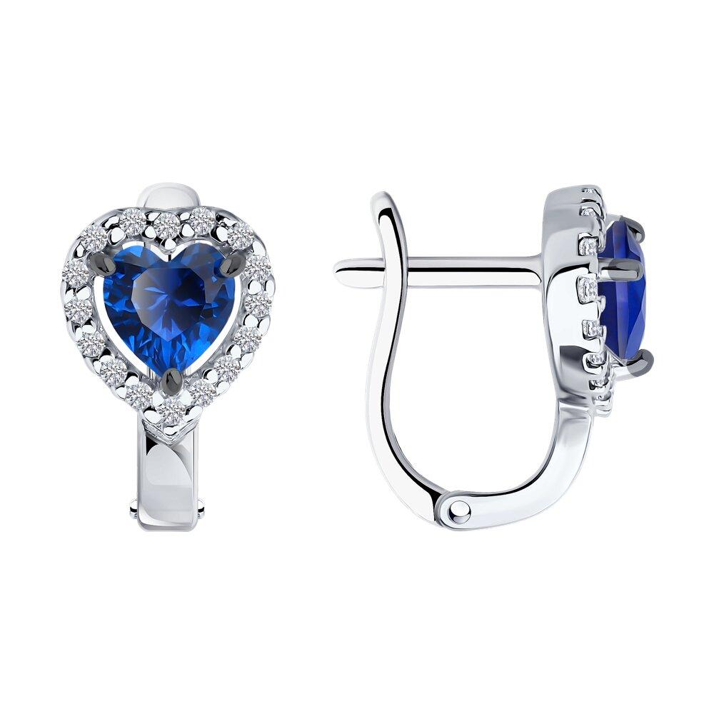 Серьги из серебра с фианитами - видео на модели