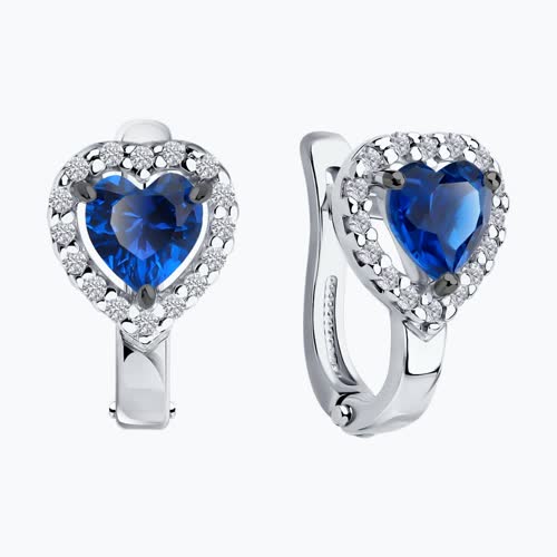 Серьги из серебра с фианитами из серебро — вид 2