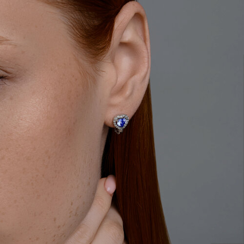 Серьги из серебра с фианитами из серебро — вид 3