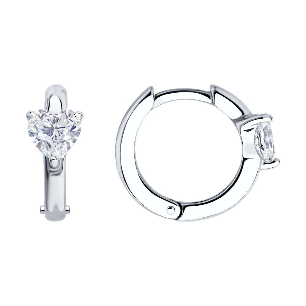 Серьги из серебра с фианитами - видео на модели