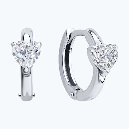 Серьги из серебра с фианитами из серебро — вид 2