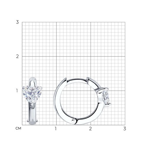 Серьги из серебра с фианитами из серебро — вид 4