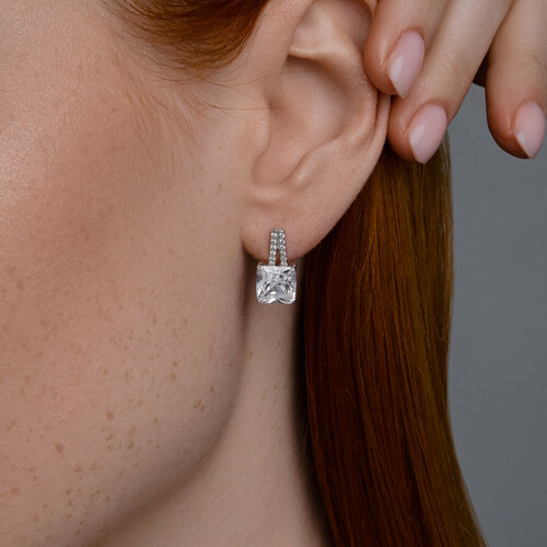 Серьги из серебра с фианитами из серебро — вид 3