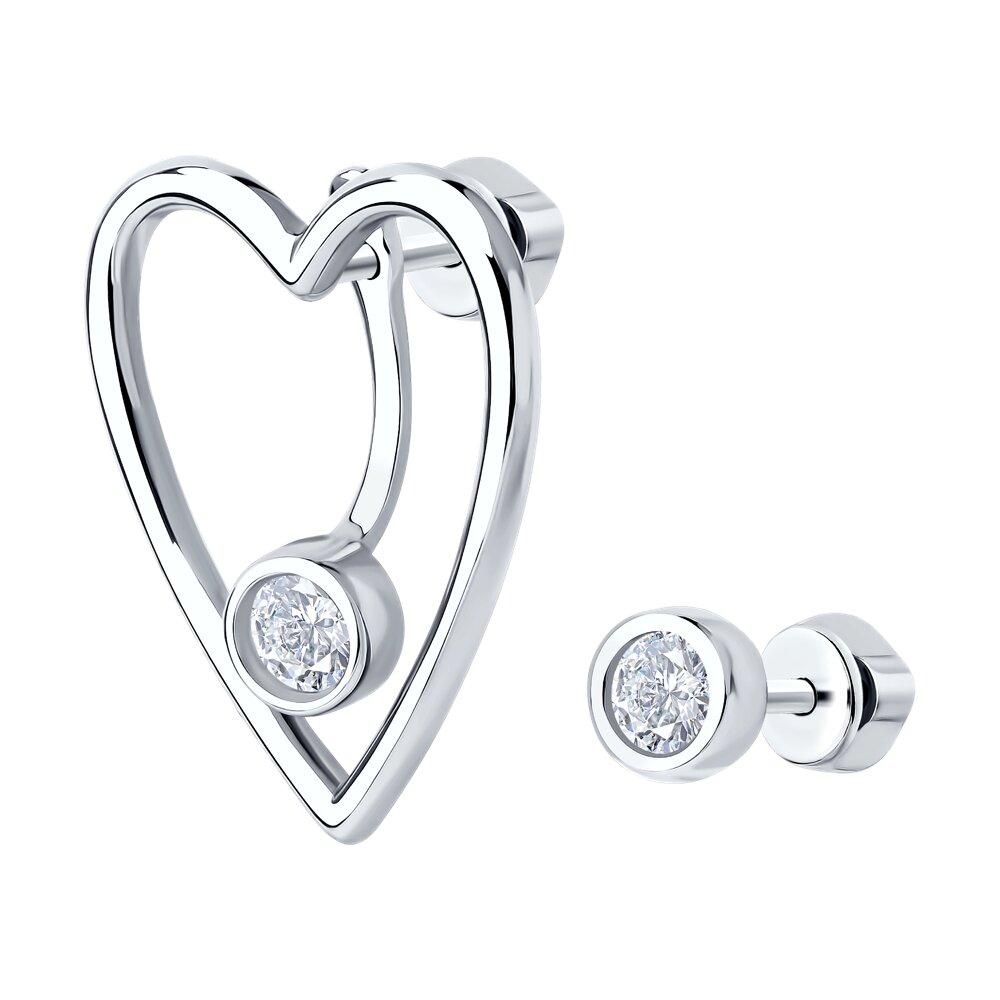 Серьги из серебра с фианитами - видео на модели