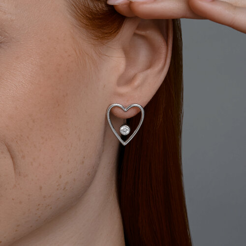 Серьги из серебра с фианитами из серебро — вид 3