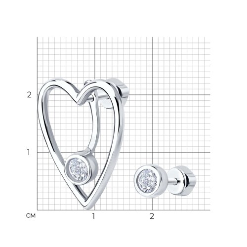 Серьги из серебра с фианитами из серебро — вид 4