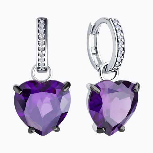 Серьги из серебра с фианитами из серебро — вид 2