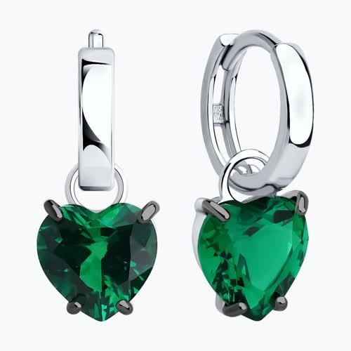 Серьги из серебра с фианитами из серебро — вид 2