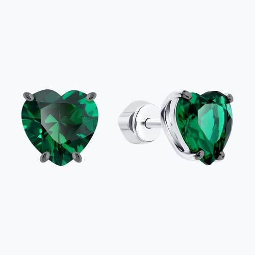 Серьги из серебра с фианитами из серебро — вид 2