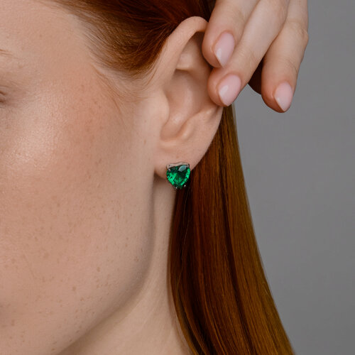 Серьги из серебра с фианитами из серебро — вид 3