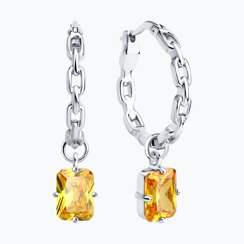 Серьги из серебра с фианитами из серебро — вид 2