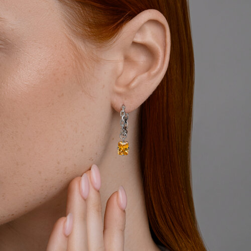 Серьги из серебра с фианитами из серебро — вид 3