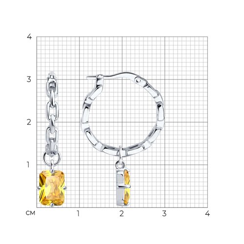 Серьги из серебра с фианитами из серебро — вид 5