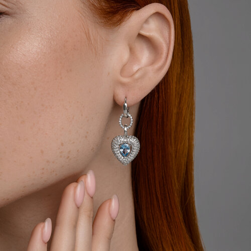 Серьги из серебра с фианитами из серебро — вид 3