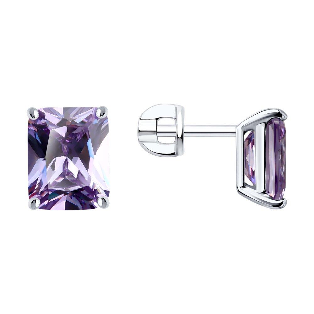 Серьги из серебра с фианитами - видео на модели