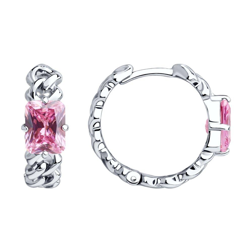 Серьги из серебра с фианитами - видео на модели