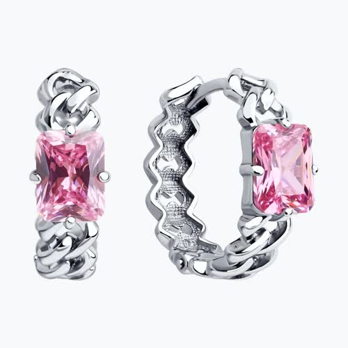 Серьги из серебра с фианитами из серебро — вид 2