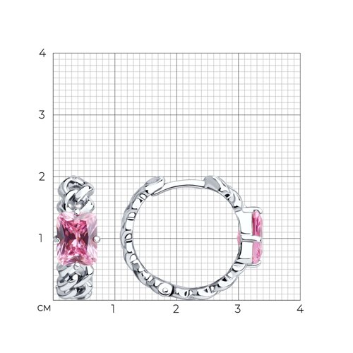 Серьги из серебра с фианитами из серебро — вид 4