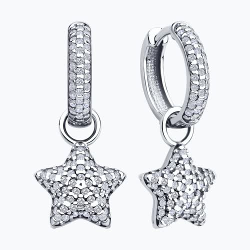 Серьги из серебра с фианитами из серебро — вид 2