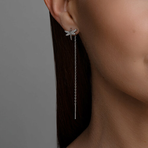 Серьги из серебра с фианитами из серебро — вид 3