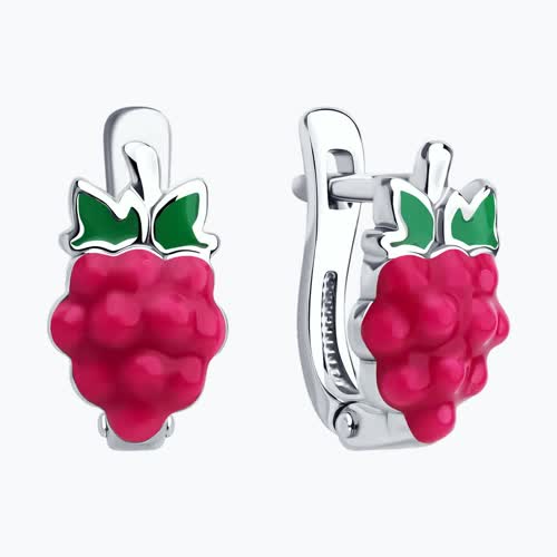 Серьги из серебра с эмалью из серебро — вид 2