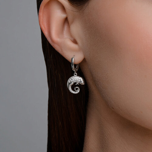 Серьги из серебра с фианитами из серебро — вид 3