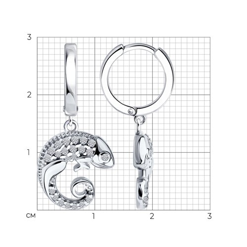 Серьги из серебра с фианитами из серебро — вид 4