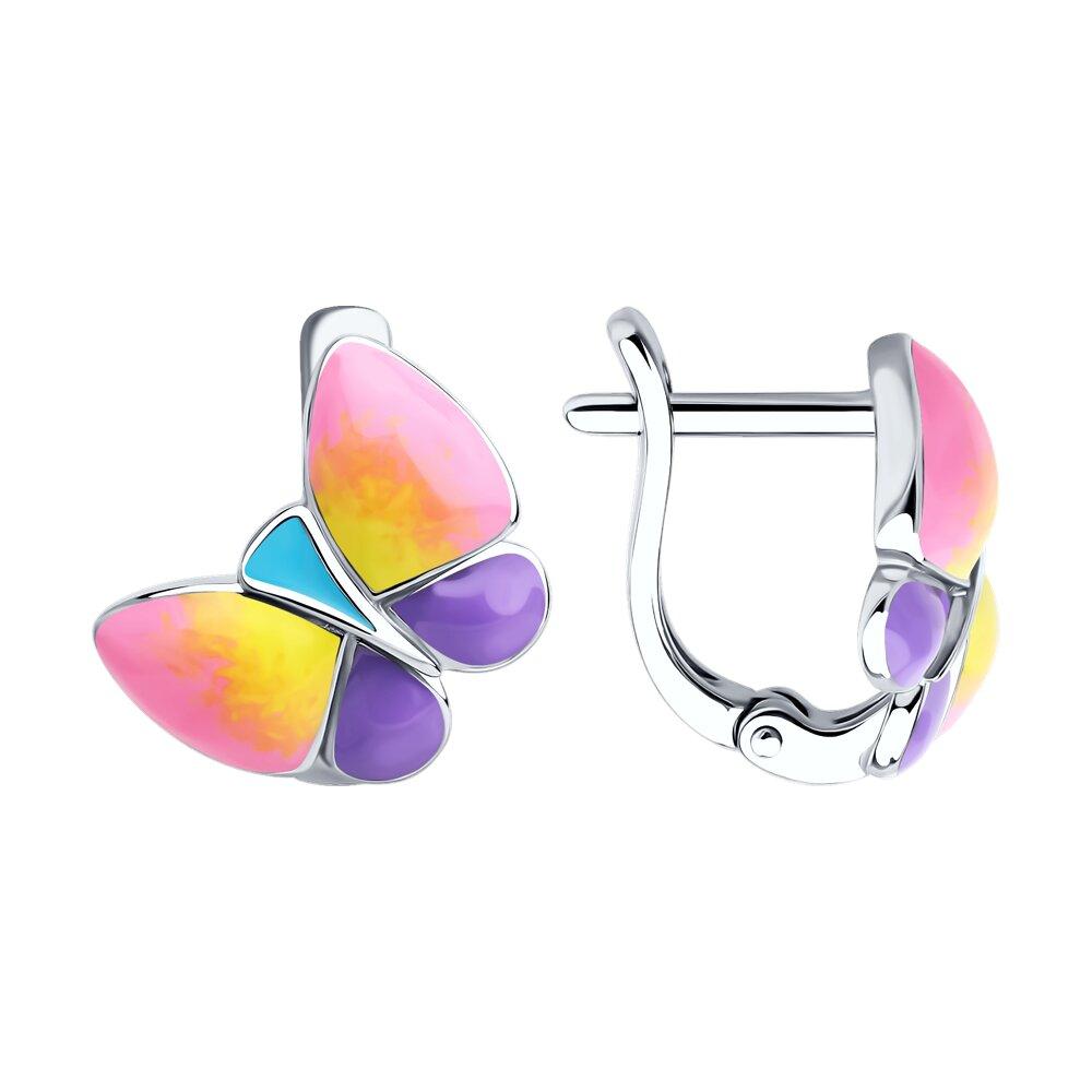 Серьги из серебра с эмалью - видео на модели