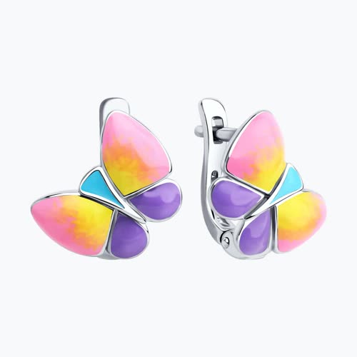 Серьги из серебра с эмалью из серебро — вид 2