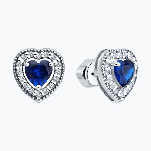 Серьги из серебра с фианитами из серебро — вид 2