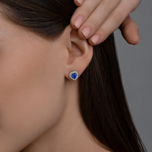 Серьги из серебра с фианитами из серебро — вид 3