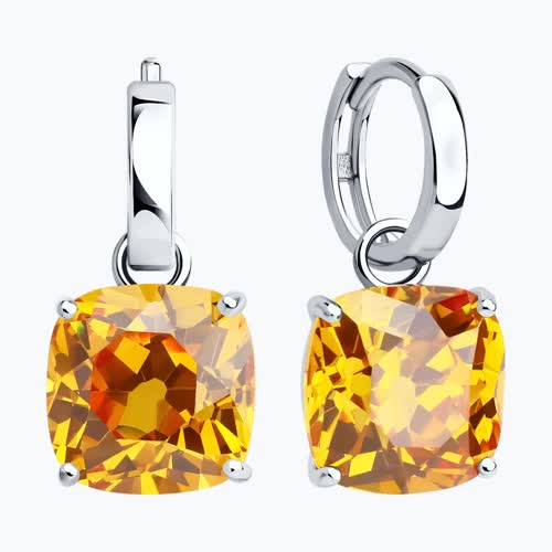 Серьги из серебра с фианитами из серебро — вид 2