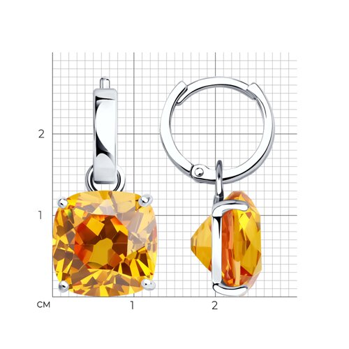 Серьги из серебра с фианитами из серебро — вид 4