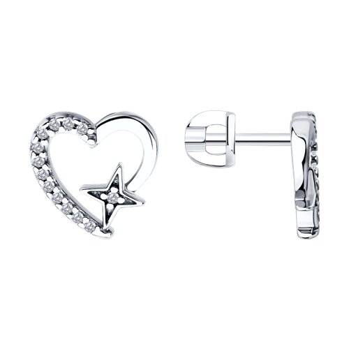 Серьги из серебра с фианитами - видео